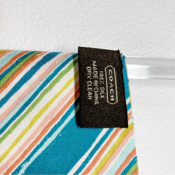 Rare Coach Vintage Limited Edition Multicolored Butterfly Reversible Silk Scarf - Picture 8 of 8